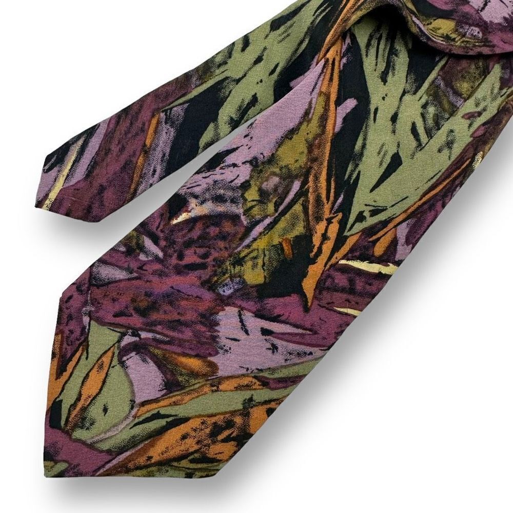 Oak Tree multi-color silk tie‎